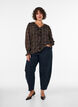 Bluse med tern og fl&aelig;sedetaljer, Gr&oslash;n, Model image number 1