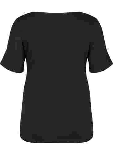 Kortærmet graviditets t-shirt i bomuld, Black, Packshot image number 1