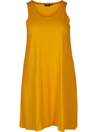 Ærmeløs kjole i bomuld, Golden Yellow