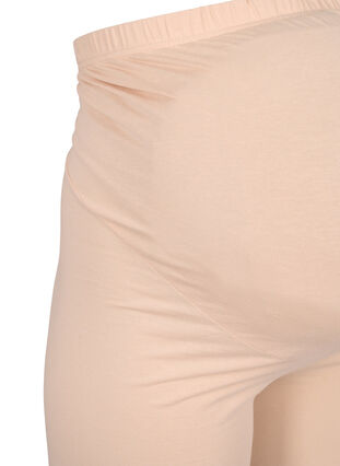 Tætsiddende graviditetsshorts i bomuld, Frappé, Packshot image number 2