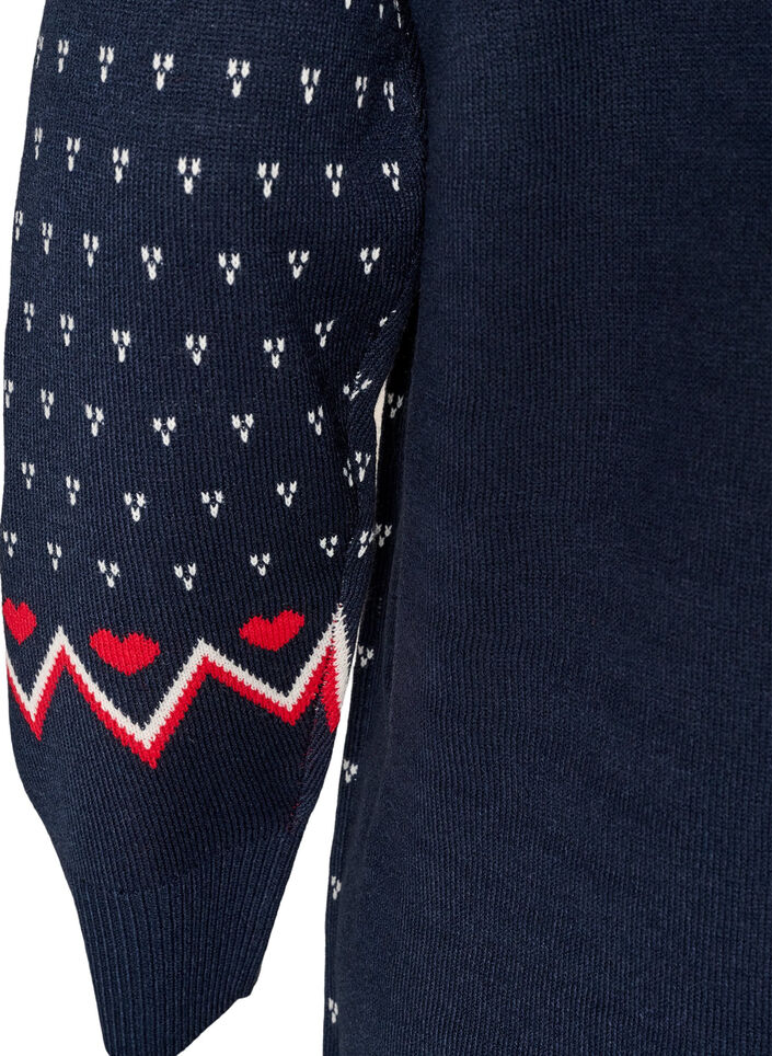 Kort strikkjole med julemotiv, Bl&aring;, Packshot image number 3