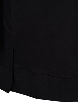 Sweatkjole med hætte og printdetaljer, Black Solid, Packshot image number 3