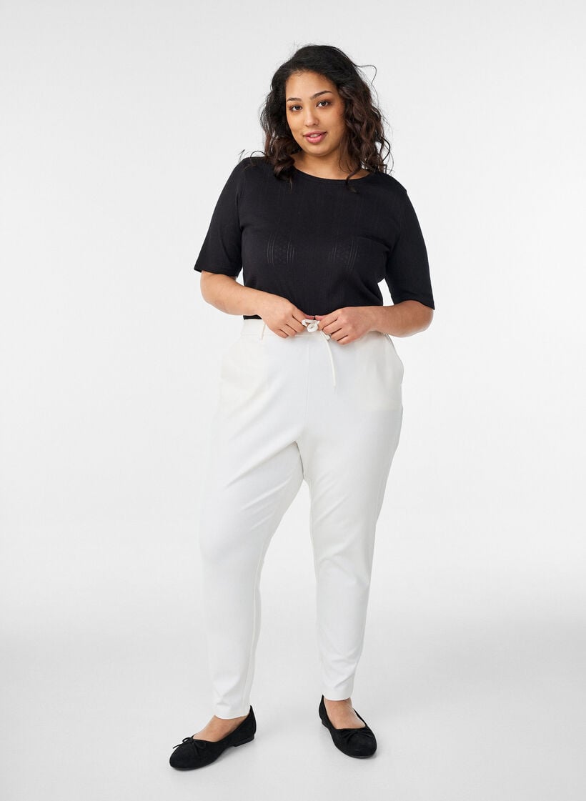 Cropped Maddison bukser, Hvid, Model image number 0