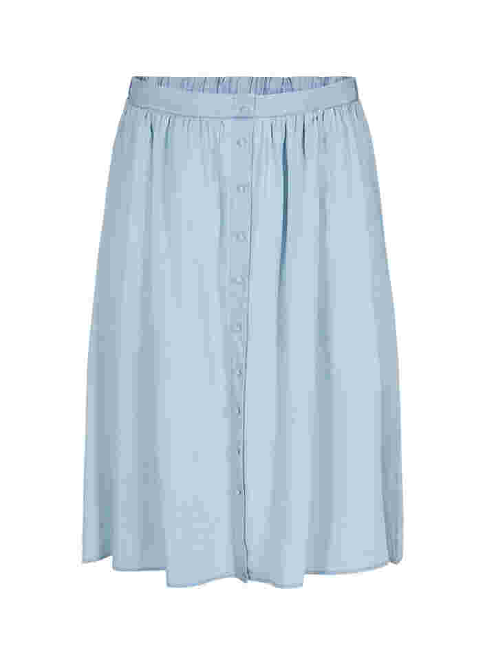 Løs nederdel med knapper, Light blue denim, Packshot