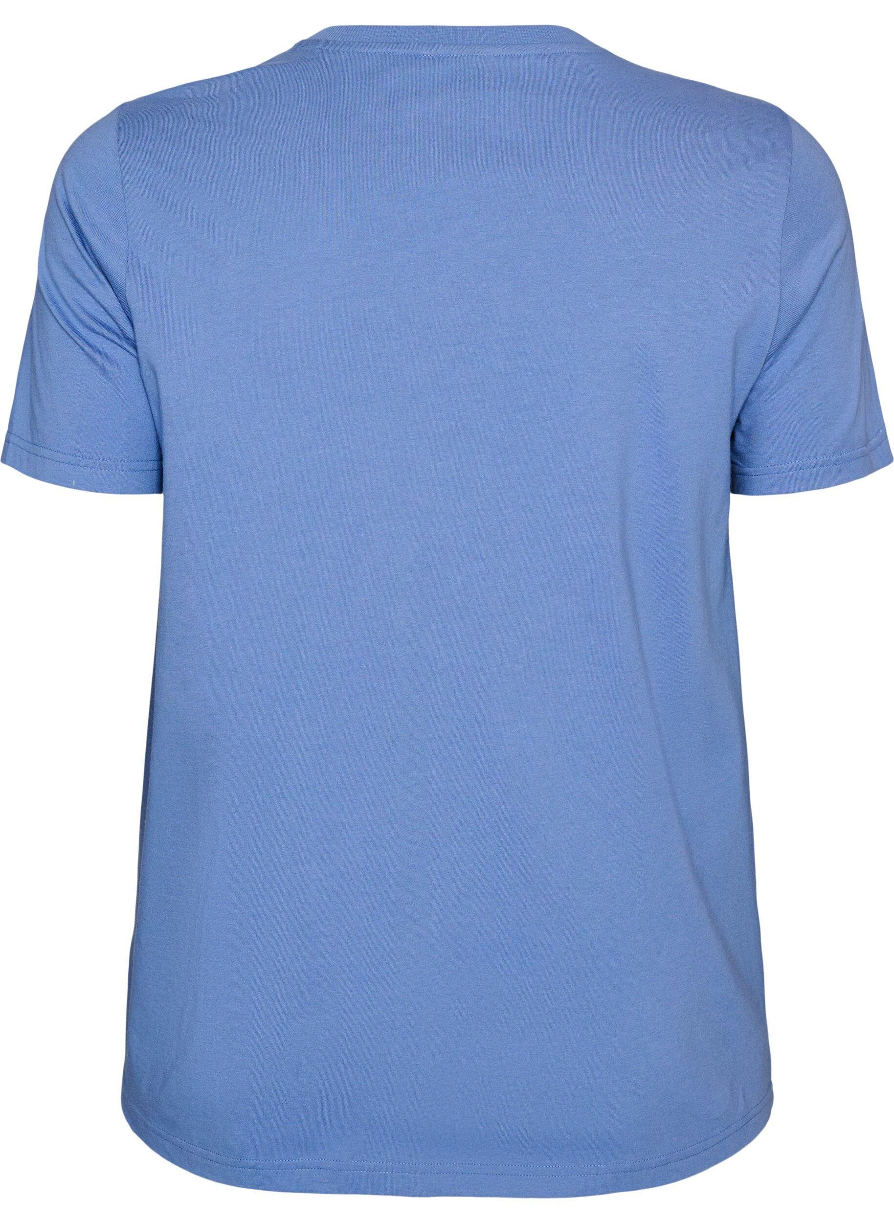 ZizziT-shirt i &oslash;kologisk bomuld med frontmotiv, Bl&aring;, Packshot image number 1