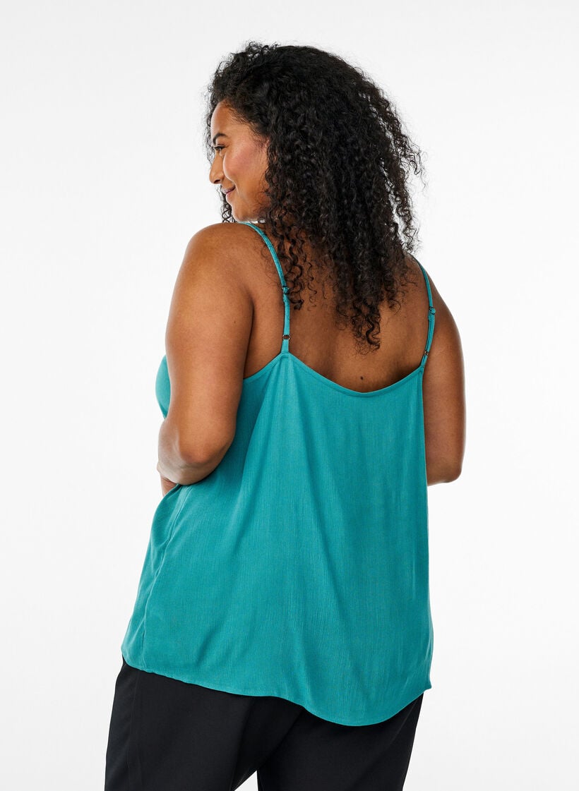 Strop top i viskose, Bl&aring;, Model image number 2
