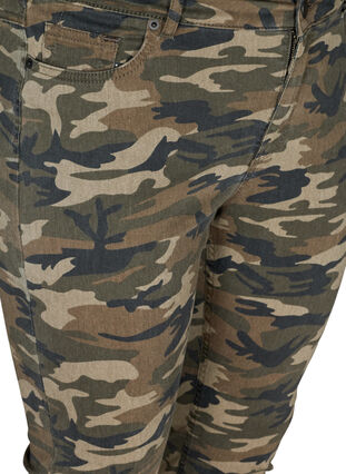 Printede Amy jeans med høj talje, Camouflage, Packshot image number 2