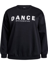 Sweatshirt med frontmotiv, Sort