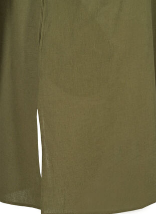 Kortærmet kjole i bomuldsmix med hør, Ivy Green, Packshot image number 3