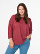 Jerseybluse med 3/4 &aelig;rmer, R&oslash;d, Model image number 0