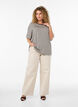T-shirt med TENCEL&trade; Lyocell og striber , Brun, Model image number 1