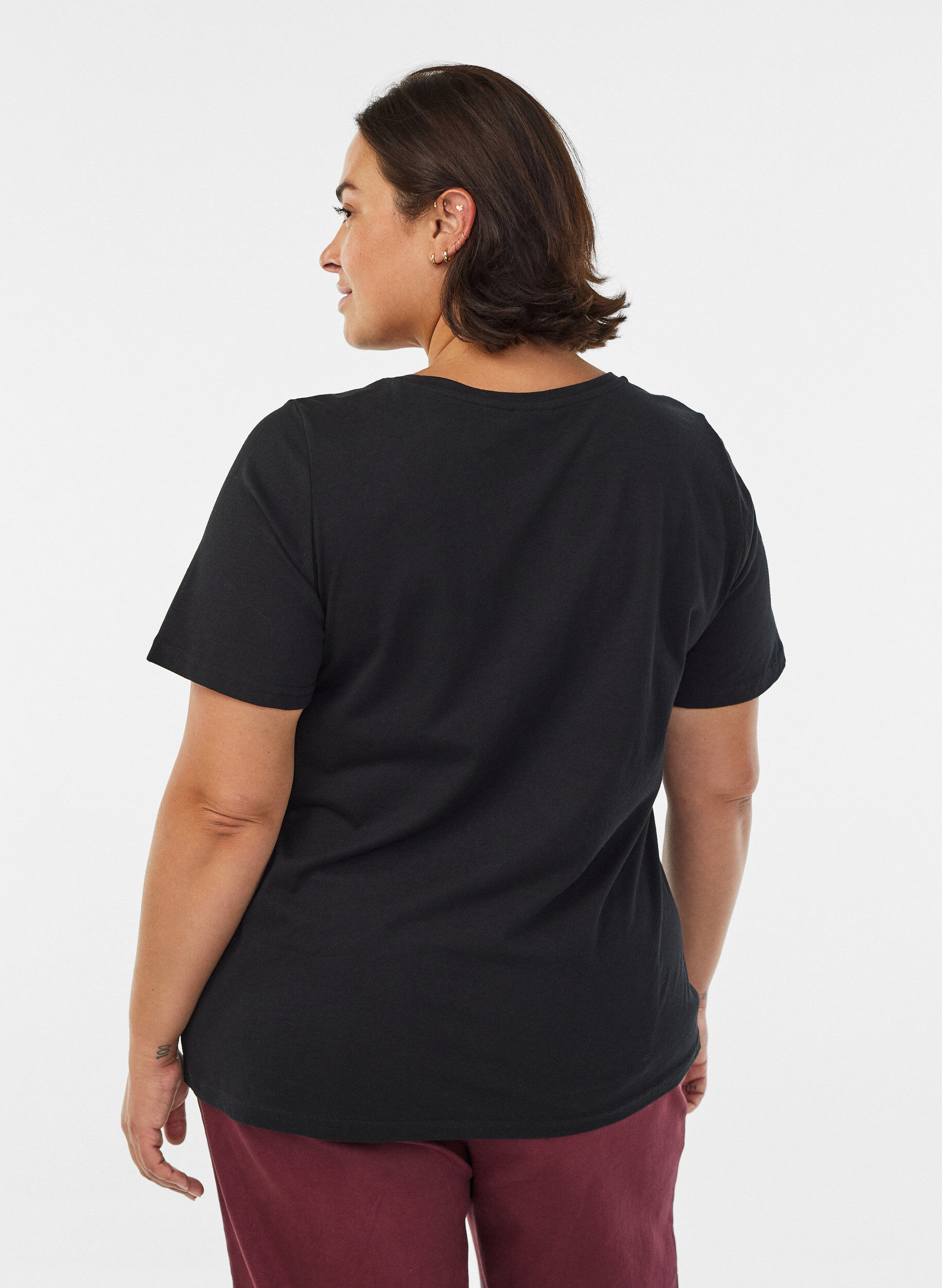 ZizziT-shirt med motiv , Sort, Model image number 2