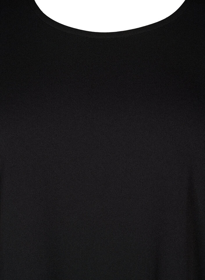 FLASH - Kort kjole med a-facon og 3/4 ærmer, Sort, Packshot image number 2