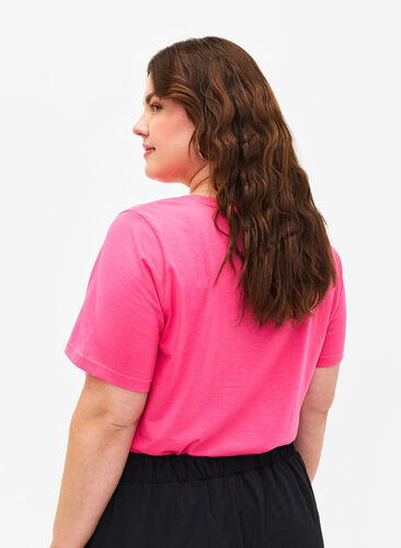 FLASH - T-shirt med rund hals, Hot Pink, Model image number 1