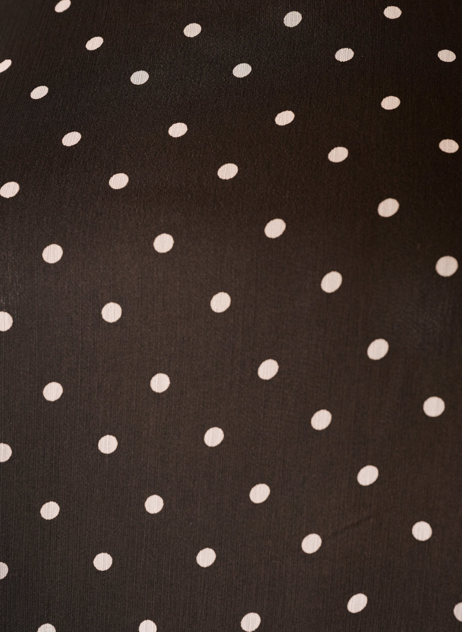 ZizziPrikket chiffonbluse med transparente &aelig;rmer, Brun, Packshot image number 2