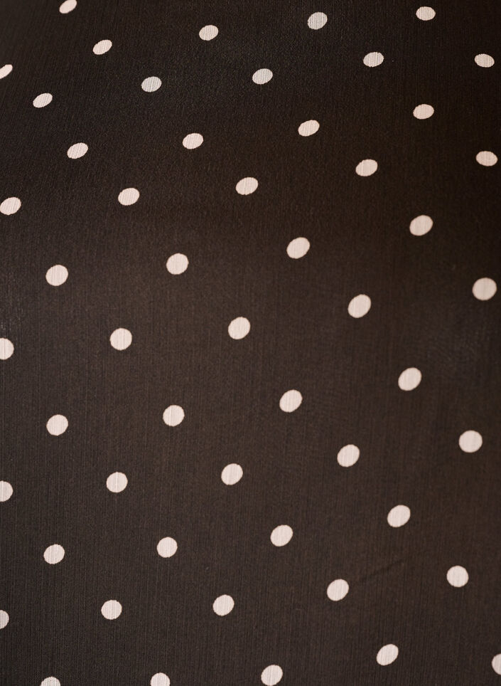 Prikket chiffonbluse med transparente &aelig;rmer, Brun, Packshot image number 2