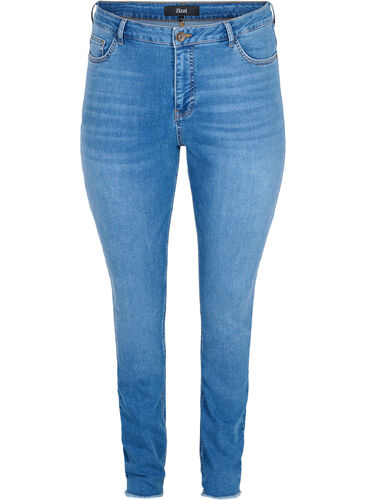 Bea jeans med ekstra høj talje, Blue denim, Packshot image number 0