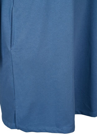 Kortærmet sweatkjole med lommer, Moonlight Blue, Packshot image number 3