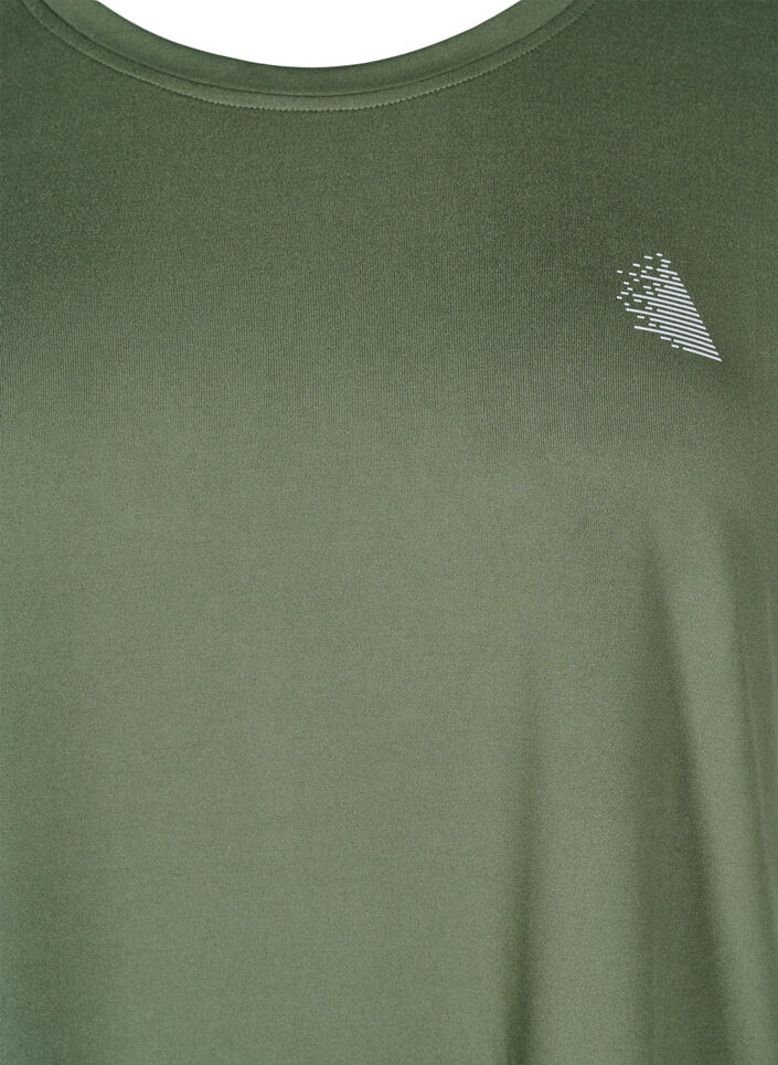 Ensfarvet trænings t-shirt, Grøn, Packshot image number 2