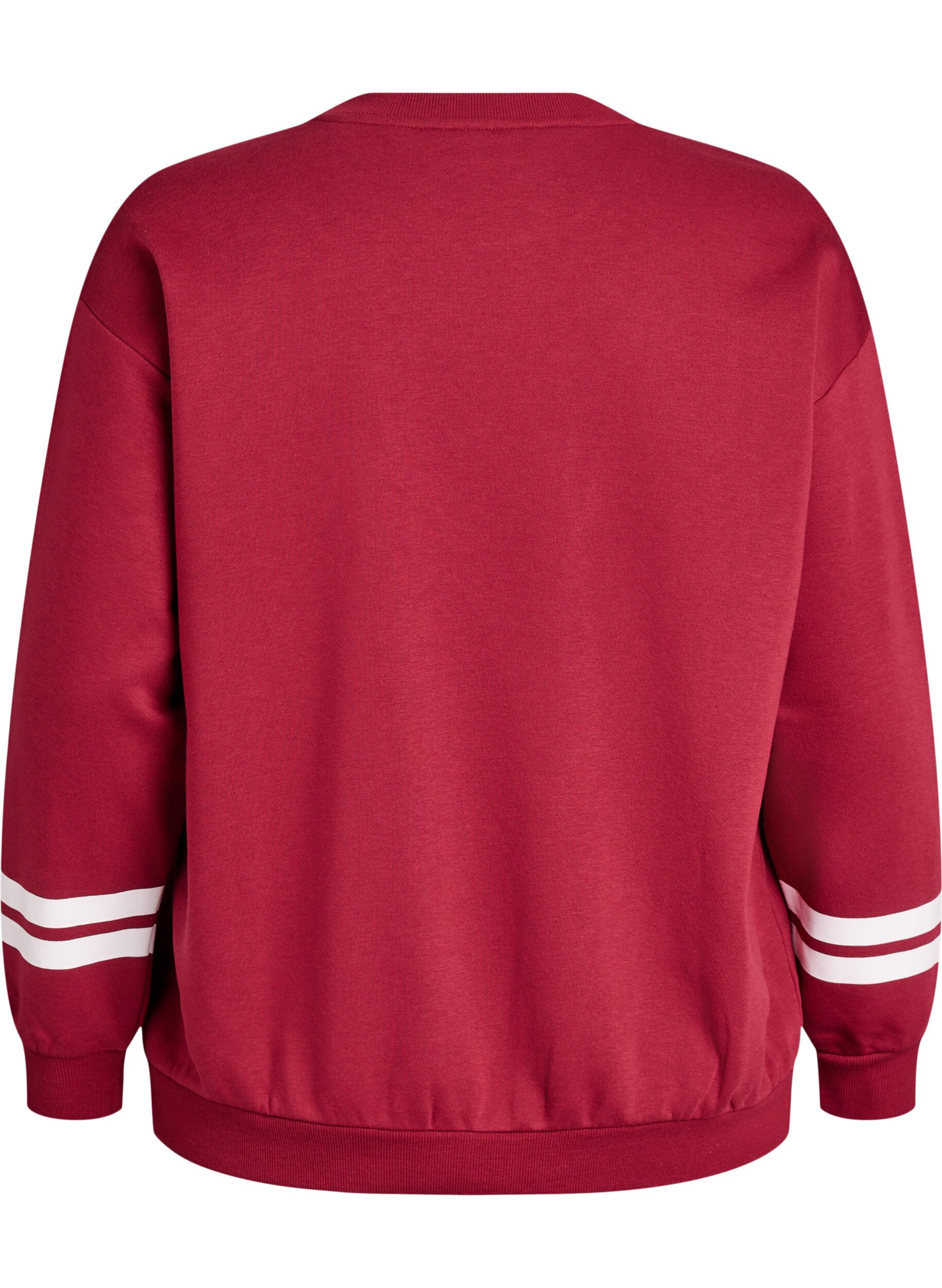 Zizzi Sweatshirt med statement-detalje, R&oslash;d, Packshot image number 1