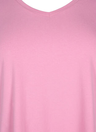 Ensfarvet basis t-shirt i bomuld, Rosebloom, Packshot image number 2