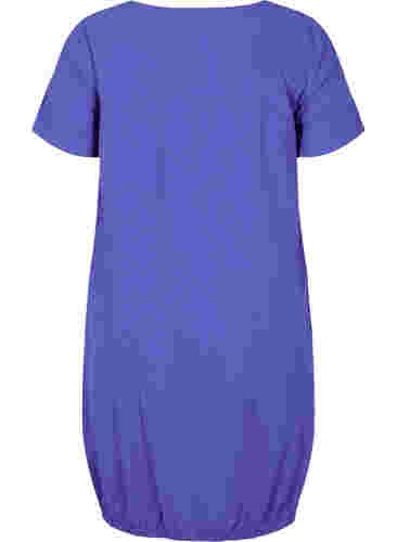 Kortærmet kjole i bomuld, Dazzling Blue, Packshot image number 1