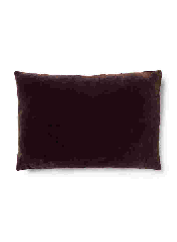 Stribet pudebetræk i velour, Seal Brown Comb, Packshot image number 1