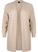 Strikket cardigan med slids og rib, Simply Taupe Mel., Packshot image number 0