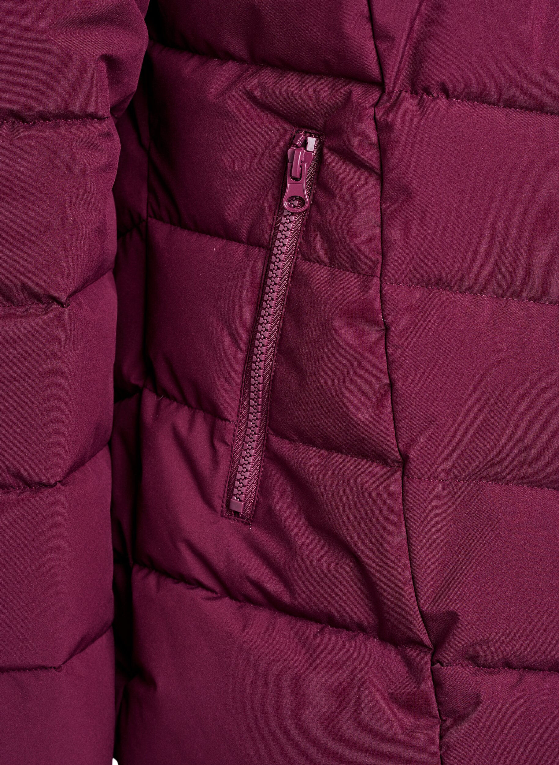 ZizziKort pufferjakke med h&aelig;tte, M&oslash;rk Bordeaux, Packshot image number 3