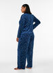 Pyjamasbukser i velour med all-over print, Bl&aring;, Model image number 1