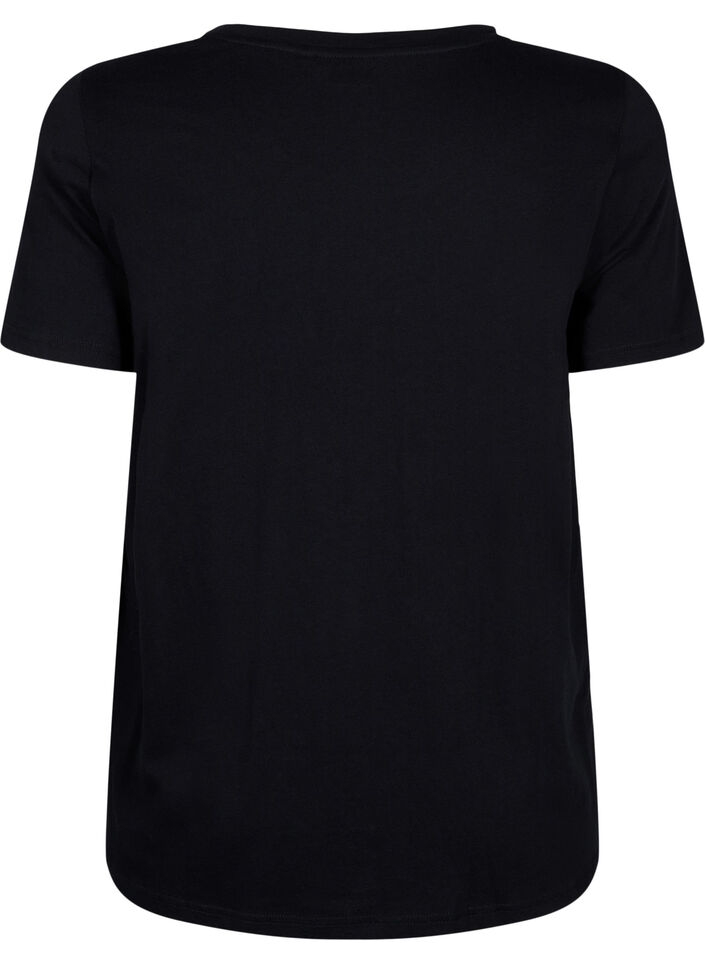 T-shirt med rhinesten, Black W. Rhinestones, Packshot image number 1