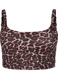Printet bikini top med regulerbare stropper, Autentic Leopard