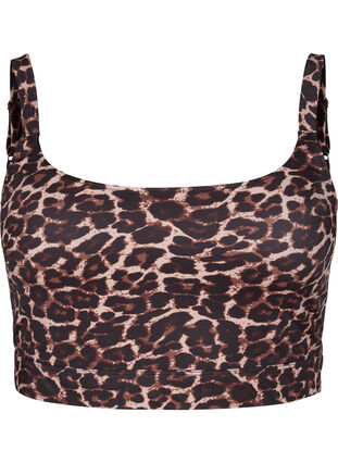 Printet bikini top med regulerbare stropper, Autentic Leopard, Packshot image number 0
