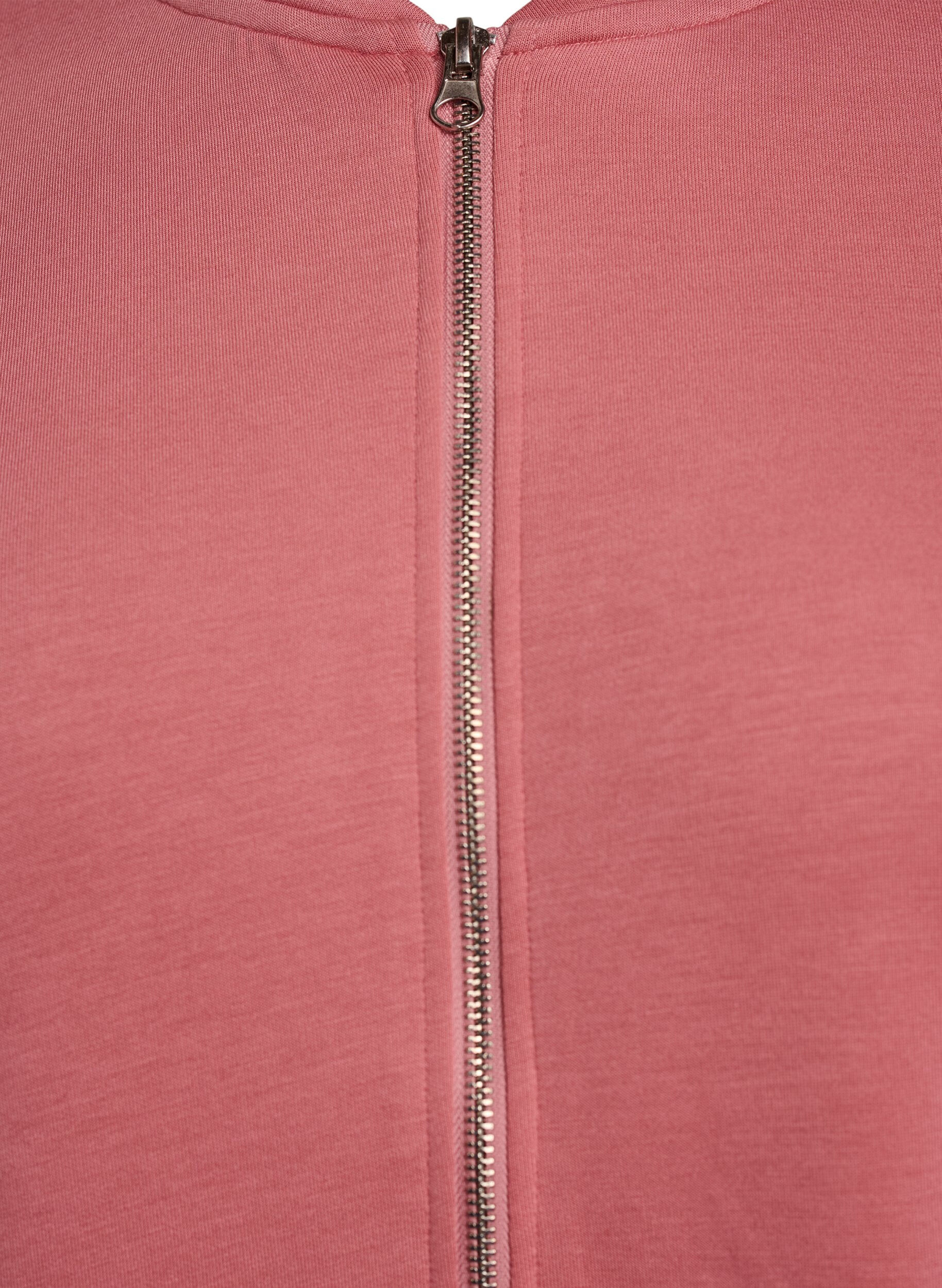 Zizzi Bomber-cardigan med lynl&aring;s, Lyser&oslash;d, Packshot image number 2