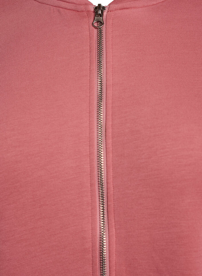 Bomber-cardigan med lynl&aring;s, Lyser&oslash;d, Packshot image number 2