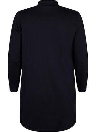 Langærmet tunika med snøre, Black, Packshot image number 1
