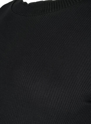Langærmet graviditets bluse i rib, Black, Packshot image number 2