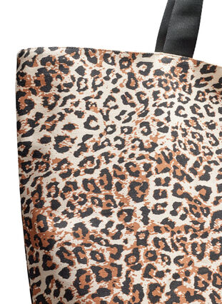 Canvas strandtaske med lynlås, Leopard Print, Packshot image number 2