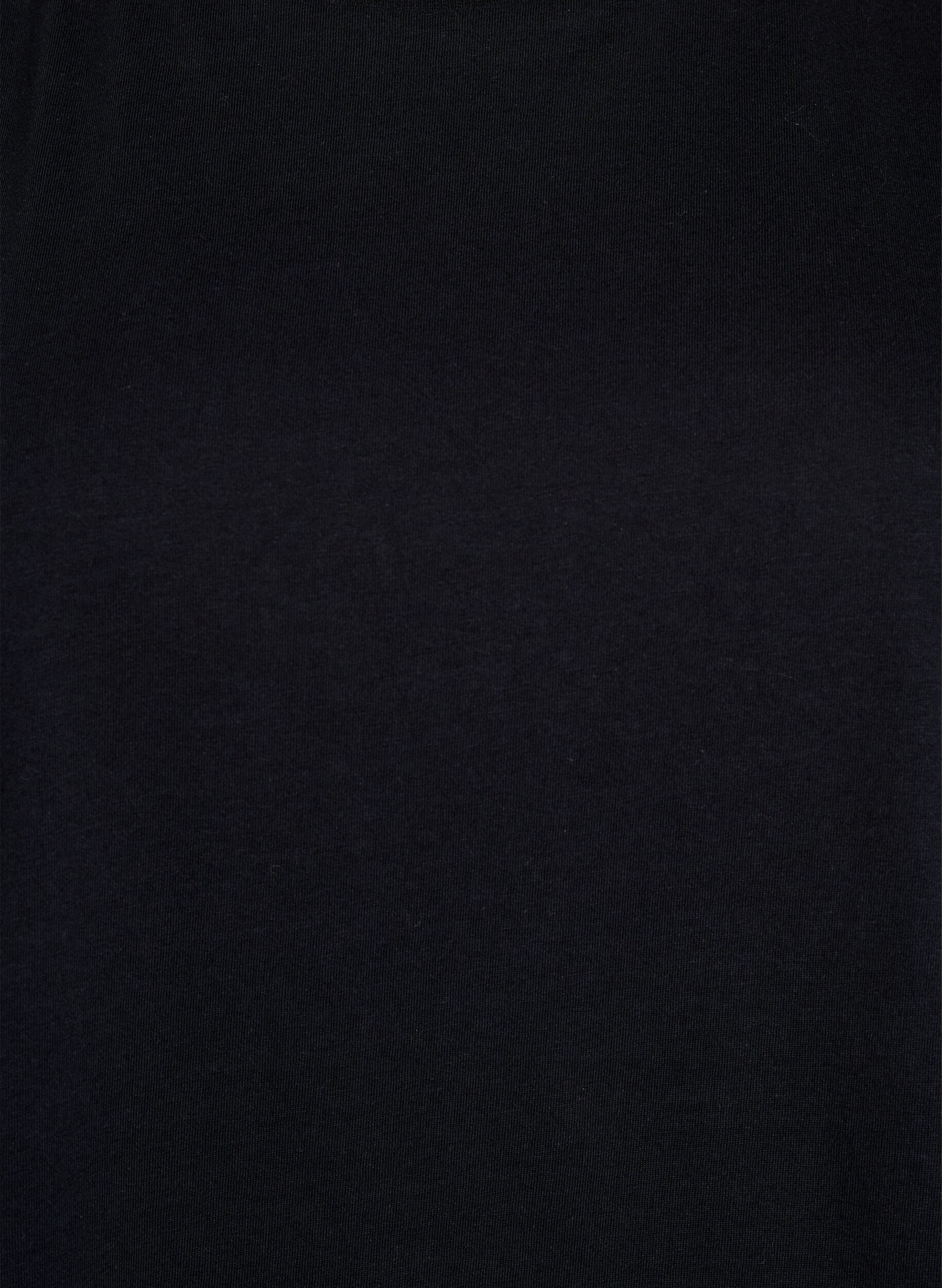 Zizzi &AElig;rmel&oslash;s jerseybluse med skulderpuder, Sort, Packshot image number 2