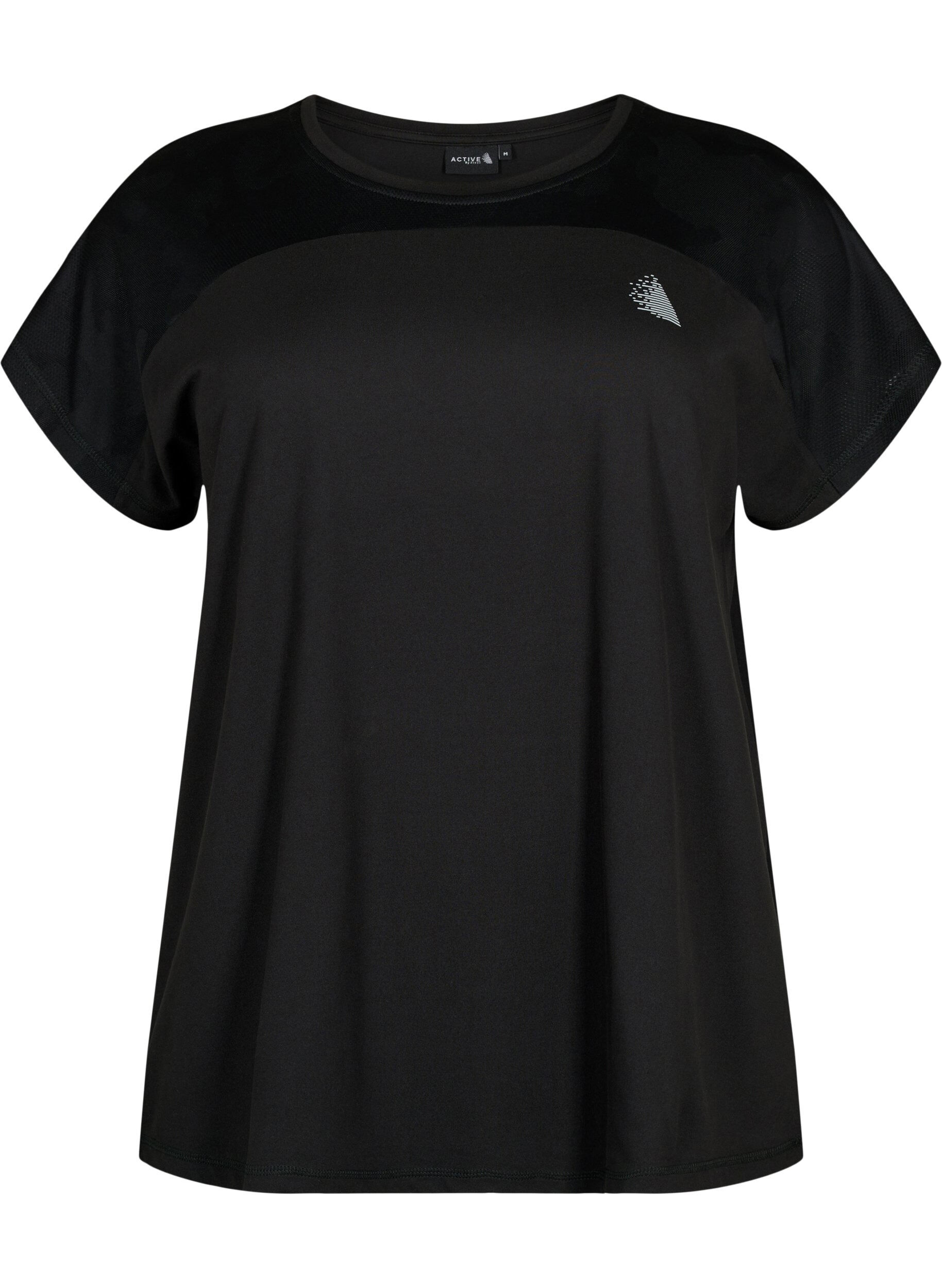 Zizzi Tr&aelig;nings t-shirt med rund hals, Black, Packshot image number 0