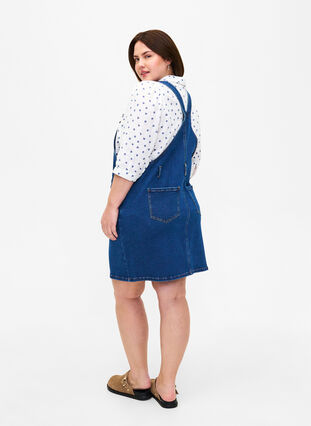 Overalls kjole i denim, Dark Blue Denim, Model image number 1