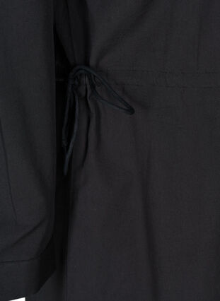 Bomulds tunika med knaplukning, Black, Packshot image number 3