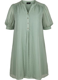 Kjole med korte ærmer og knapper, Chinois Green