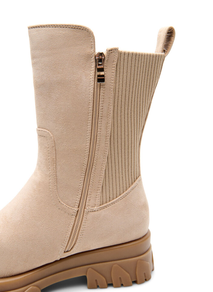 Chunky st&oslash;vle i imiteret ruskind, Beige, Packshot image number 2