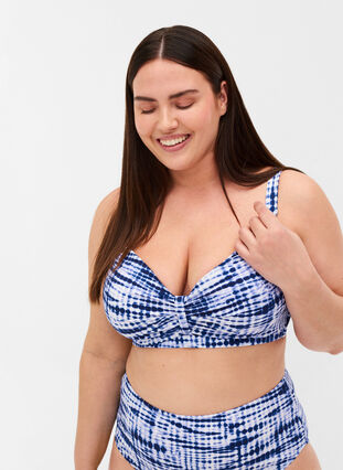 Printet bikini overdel med bøjle, Tie Dye Print, Model image number 0