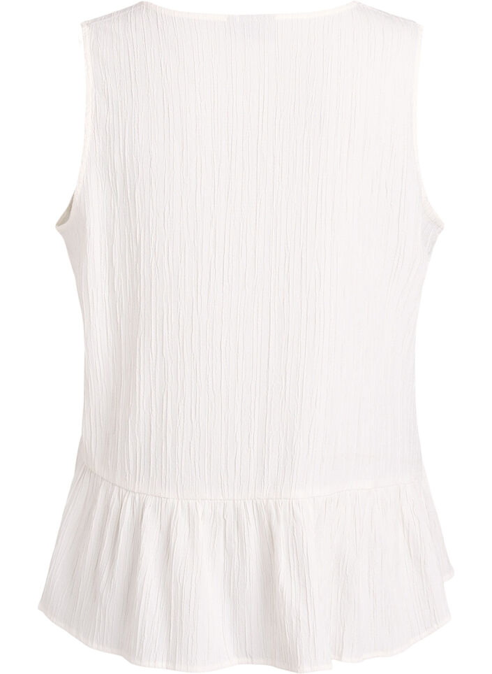 &AElig;rmel&oslash;s bluse med struktur og sl&oslash;jfelukning, Vanilla, Packshot image number 1