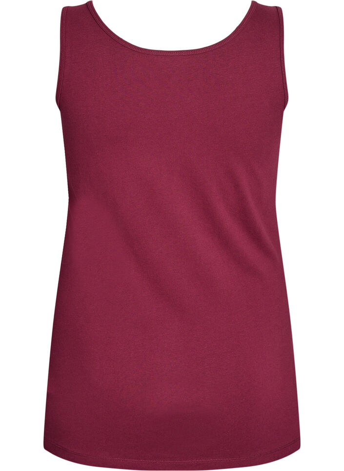 Ensfarvet basis top i bomuld, M&oslash;rk Bordeaux, Packshot image number 1