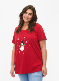 Jule t-shirt med pailletter, Tango R. W. Snowman, Model