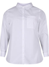 Skjorte i bomuldsblanding, Bright White, Packshot