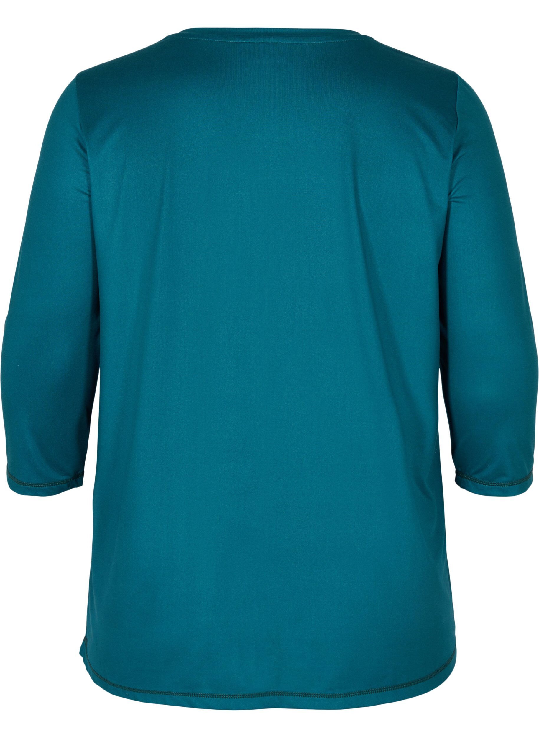 ZizziTr&aelig;ningsbluse med 3/4 &aelig;rmer, Gr&oslash;n, Packshot image number 1